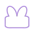bunny ear name plaque 3.5in.stl 4 sizes - Bunny Rabbit Ear Easter Plaque Name Cookie Cutter - SHARP cutting edges - So Versatile!