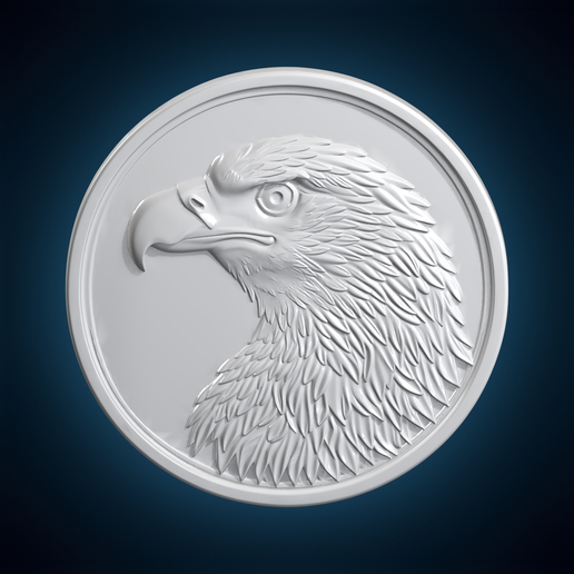 Eagle Head Relief Animal Relief Art 3D Print Model
