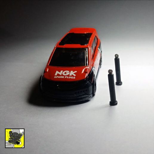 1/64 Scale Diorama's Straight Line Cone & Parking Line Stopper 3D model