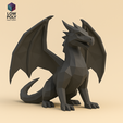 Wyvern.png Wyvern - Two-legged winged dragon of mythology and fantasy Low Poly style