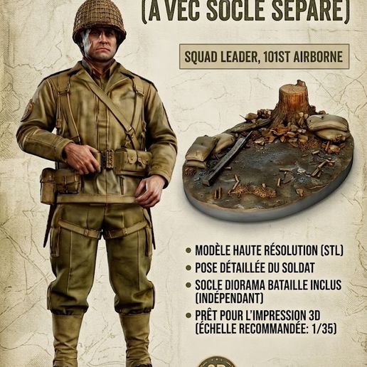 soldat ww2 avec socle