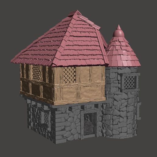 th1.JPG Archivo STL gratis Escala de 28mm Estilo Tudor Medieval Casa de Guerra / Edificio・Plan de la impresora 3D para descargar, BigMrTong