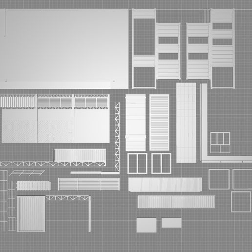 ALL PART.jpg Fichier STL structure du garage diorama 1:64・Design pour impression 3D à télécharger, M3DLOCKER