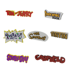 zfgd.png STL file 3D MULTICOLOR LOGO/SIGN - Classic Cartoons Pack・Design to download and 3D print