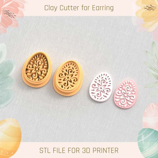 📁 Easter Polymer Clay Cutter File for Earrings・Free 3D File for 3D ...
