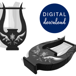 Venti's-Lyre-Digital.png Fichier 3D Fichiers STL de la lyre de VENTI [Impact Genshin]・Plan pour impression 3D à télécharger, IllustrisModels
