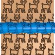 7854455.jpg christmas deer clay roller stl / pottery roller stl / clay rolling pin /deer cutter printer