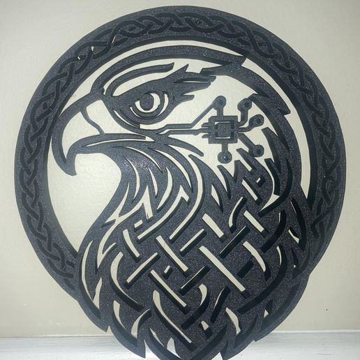 Celtic Tech Falcon Wall Art 3D model