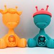 PXL_20230525_005659867~2.jpg Файл STL Солнечный милый Жираф с подсолнухами, розами и большим сердцем для печати на месте без опор・Шаблон для 3D-печати для загрузки