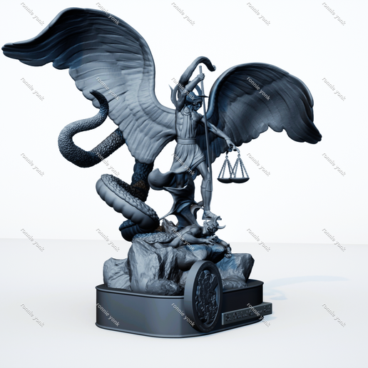 👼 St. Michael the Archangel vs Demon – 3D Printable Statue・ 3D File for ...