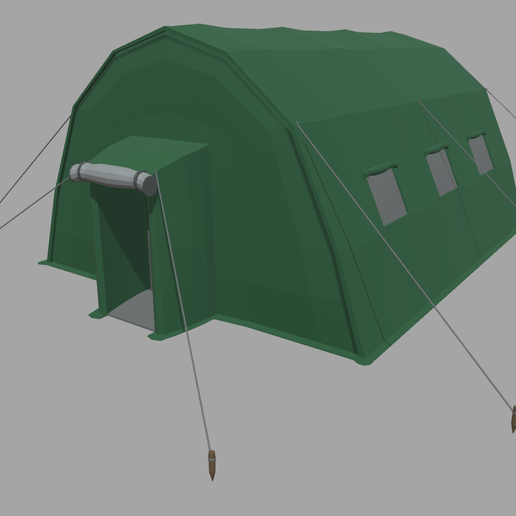 Tienda de Campaña Militar Low Poly // Diseño 01