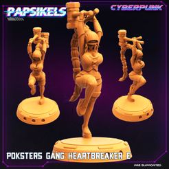 CYBER PUK POKSTERS GANG|HEARTBREAKERSE PRE SUPPORTED Archivo STL POKSTER GANG HEART BREAKER E・Modelo para descargar y imprimir en 3D, Papsikels
