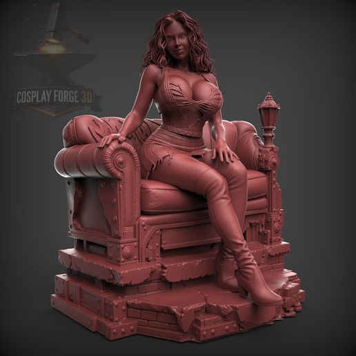 Dahlia Vex – Steampunk Pin-Up Figure STL 3D Print