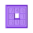 SlidingPuzzle5.stl 2 Sided Sliding Puzzle Key Ring
