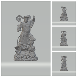 Blank-4-Grids-Collage.png STL file Four Heavenly Kings 3D print model・3D printing model to download