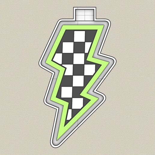 Checkered thunder - freshie mold - STL for silicone mold