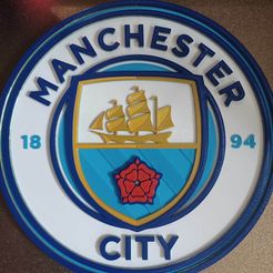 Man-City-improved.jpg Fichier STL Plaque murale logo Manchester City 22cm et 26cm・Plan pour impression 3D à télécharger