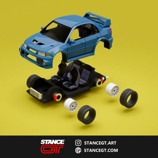 Lancer Evolution VI : Model Kit Car - 3D model önizlemesi