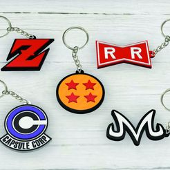 llaveros 1 Dragon ball.jpg 3D file Pack x5 keychain Dragon ball・3D print design to download