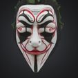 2w.jpg Clown Horror Costume Full Face Mask - Clown Horror Mask 3D print model