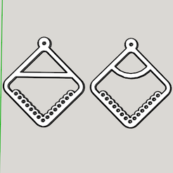 Capture-d’écran-499-1.png STL file earring to be sewn square with rounded edge・3D printing design to download