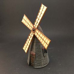 windmill-thingy.jpg Archivo STL gratis Molino de viento de piedra para el juego en miniatura de 28mm・Plan de impresión en 3D para descargar