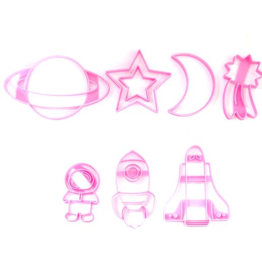 pack space cookie cutters space cookie cutters space ships astronaut 3D model