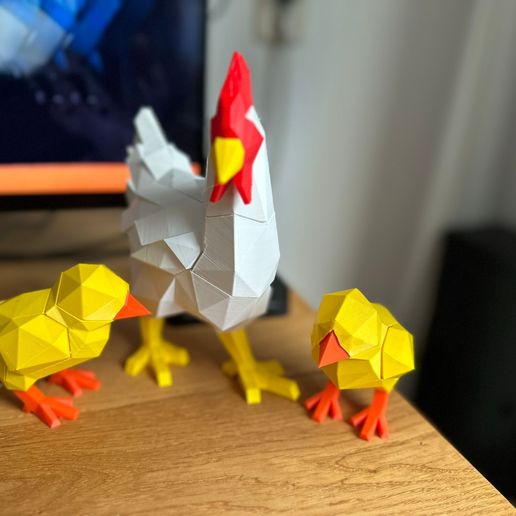 🐓Low Poly Chicken Puzzle・3D Print with the Creality Ender 3 3D printer ...