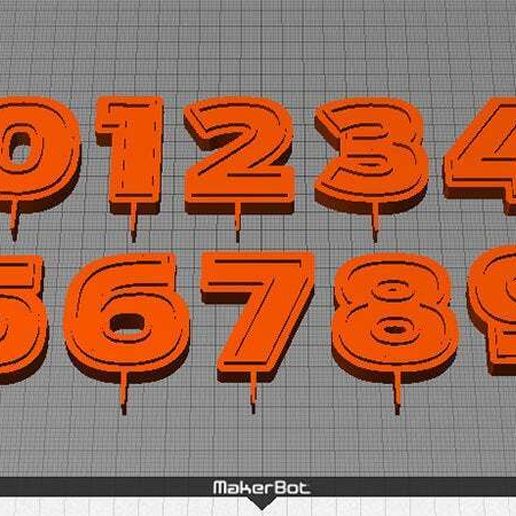 Free STL file Candle Holder Numbers - Numbers 0 - 9 for Birthday Cake ...