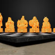 5.png Dwarf Knight Figure Chess Set Hobbit Character Chess Pieces