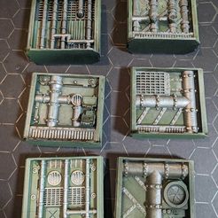 Pipes.jpg Файл 3D Стены, переборки и колонны в стиле Sci-Fi Industrial / Cyberpunk - полный комплект・Модель 3D-принтера для загрузки