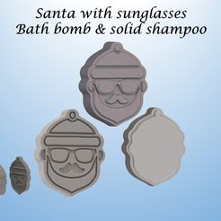 swsimg1.jpg Fichier STL Père Noël avec lunettes de soleil MOUSSE : BOMBE DE BAIN, SHAMPOOING SOLIDE・Modèle à télécharger et à imprimer en 3D, ArturoGC