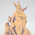 Odin1.png Odin Sitting With Wolves And Crows 3D print model