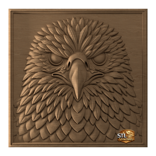 Eagle Head – CNC Wood Carving Relief STL for Router & 3D Printing