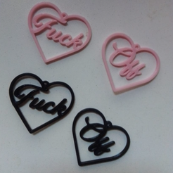 Screenshot_4.png Archivo STL Heart earrings f*ck off・Modelo de impresión 3D para descargar