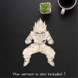 Goku-saiyan-on-woodS.png Goku Super Saiyan Dragon Ball Z Figure Laser Cut File