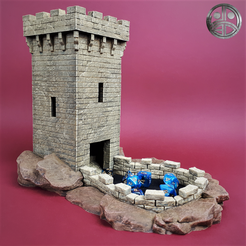Square-tower.png STL file Square Medieval Dice Tower・3D printable model to download, WildArt3D
