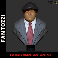 patreon.comhollydollydolls3d-3.png STL file "Scultura STL per stampa 3D di Ragioniere Ugo Fantozzi - La leggenda della commedia italiana in versione 3D・3D print model to download