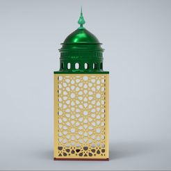 l3.jpg Download free STL file Lantern Lantern : Arabesque Beautiful Design Ramadan with led light candle base • 3D printer design, samlyn696