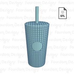 Untitled-2.jpg Файл 3D Starbucks Grid Tumbler Inspired Keychain STL File・Дизайн 3D принтера для загрузки