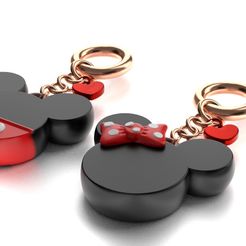 mickey2.jpg STL file Mickey & Minnie keychains/pendants・3D printable design to download