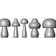 Mushroom-shapes-06.jpg Mushroom peg doll decor shapes 3D print model