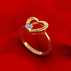 221.jpg STL file Heart Wedding Ring R204・3D printable model to download