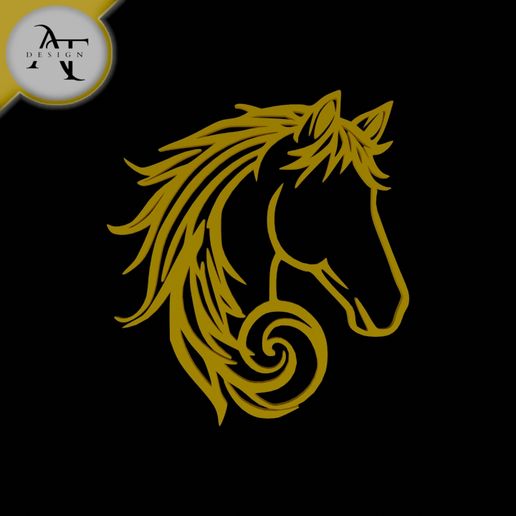 Horse - Line Art - 2D Wall Art Decor 3D model