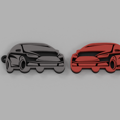 Ford-Fiesta2.png Télécharger fichier STL Porte-clés Ford Fiesta • Design pour imprimante 3D, creacioneskassta3d
