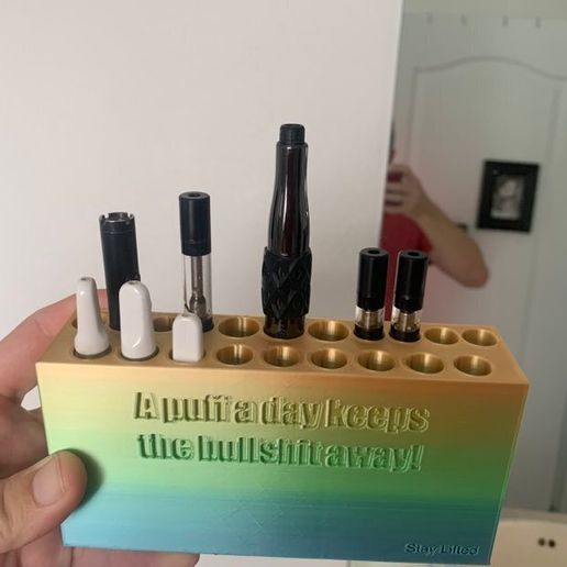 🔋 Puff a Day Vape-Kartusche und Batteriehalter 510 Gewinde・ STL Datei für  ・Cults