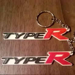 Type-R-4.jpg Free STL file Honda Civic Type-R Keyring - Car Keychain / Bag Charm・3D printable model to download