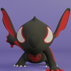 SpiderManStitchMilesRender.jpg STL-Datei Stitch Spiderman Miles Morales・Design für den 3D-Druck zum Herunterladen