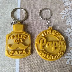 uy ry 24 oe es oe STL file Pack 3 Father's Day key rings・Model to download and 3D print