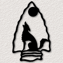 project_20230822_1940268-01.png Archivo STL Lobo arte de la pared aullando lobo luna decoración de la pared animal 2d arte・Modelo para descargar y imprimir en 3D